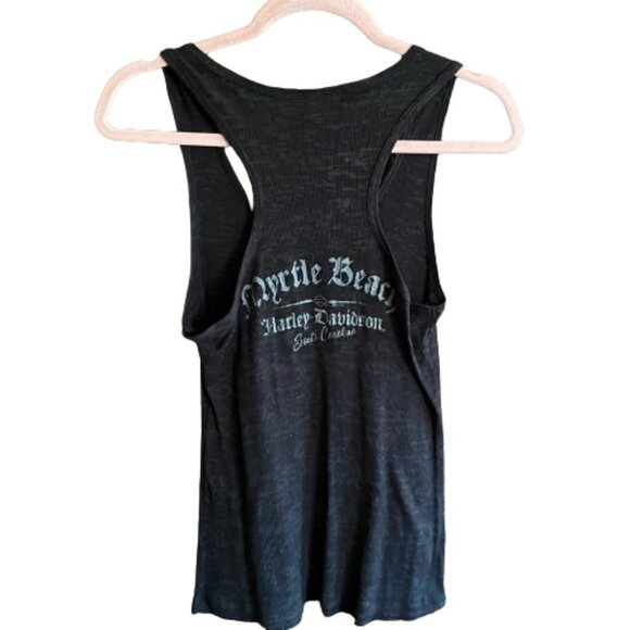 Rare Harley Davidson Myrtle Beach  skull fitted tank top - Picture 2 of 10
